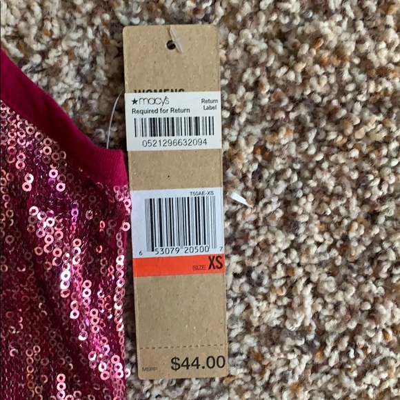 NWT DKNY Pink Sequin Tank Top, XS - Picture 3 of 4